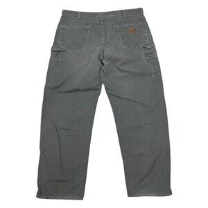 CARHARTT Loose Fit Green Casual Work Khaki Pants Mens 40x32